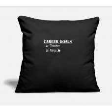 Teacher Career Goals Black Pillow